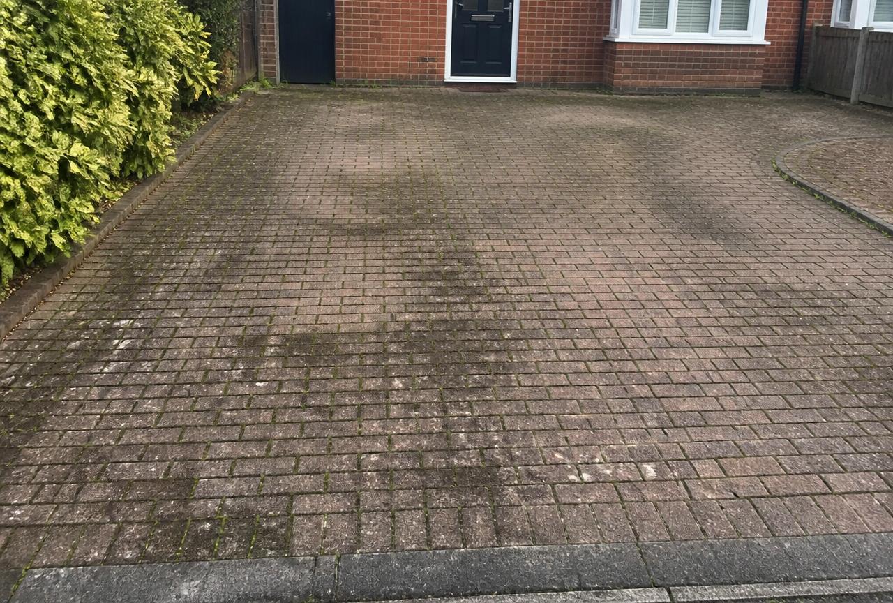 Driveway before cleaning